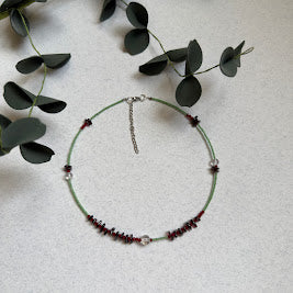 NUAR | Deep Garnet Toned Artisan Necklace