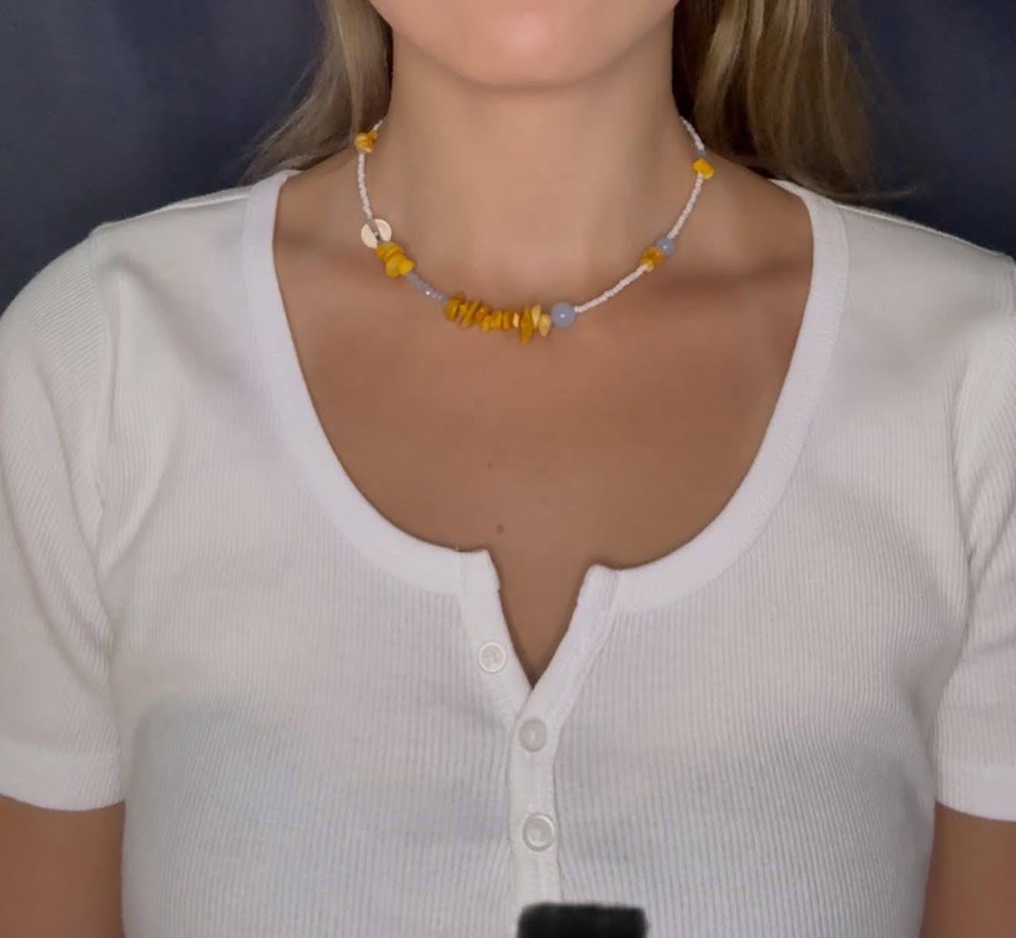 NUAR | Aquamarine & Yellow (Czech Beads)