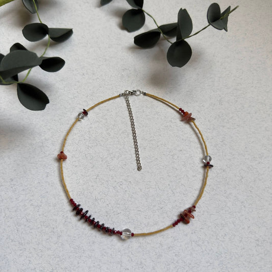 NUAR | Carnelian & Garnet Artisan Necklace