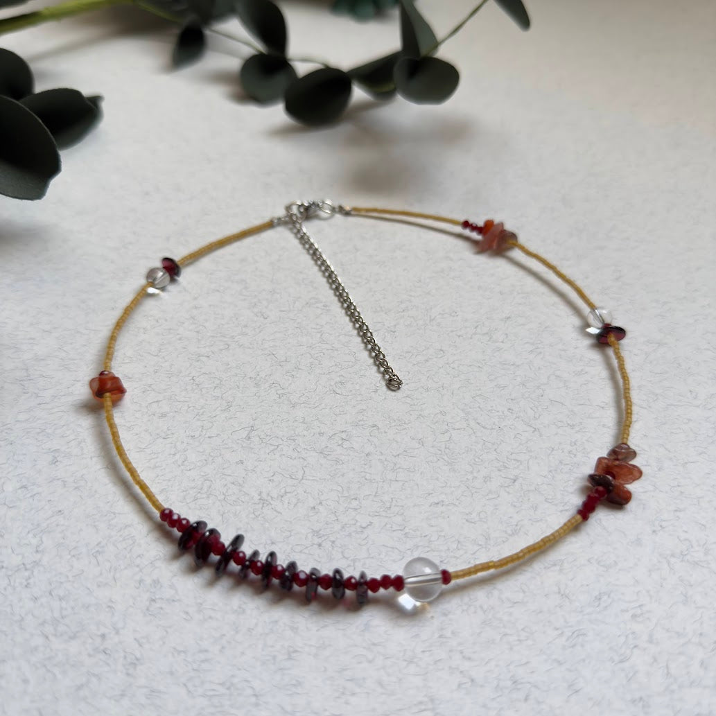 NUAR | Carnelian & Garnet Artisan Necklace