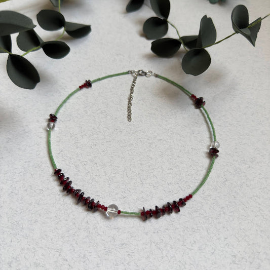NUAR | Deep Garnet Toned Artisan Necklace