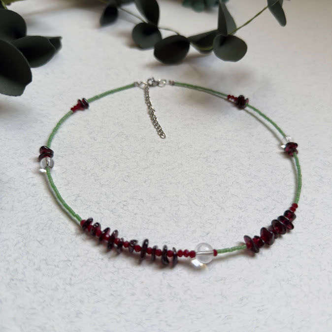 NUAR | Deep Garnet Toned Artisan Necklace