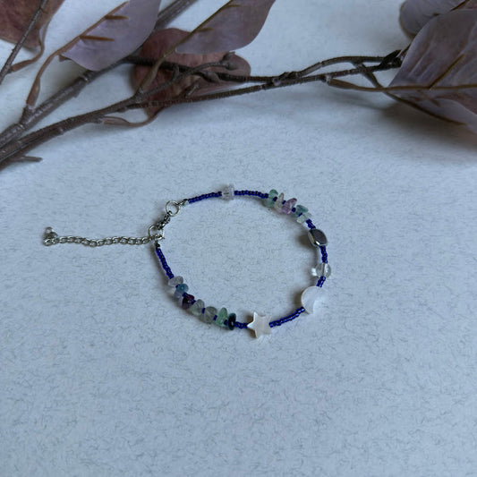 NUAR | Fluorite & Mother of Pearl Style Artisan Bracelet