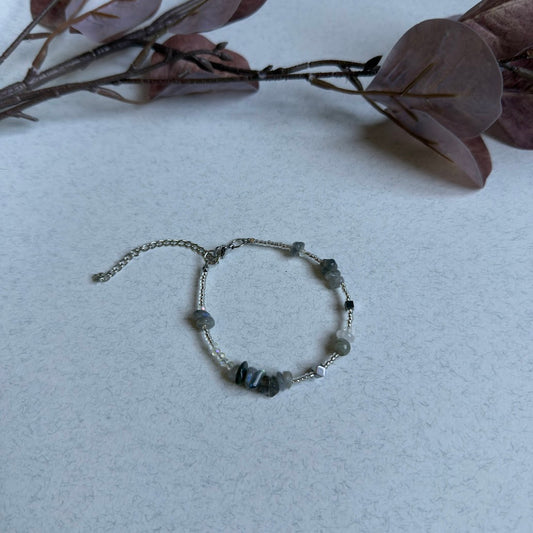 NUAR | Labradorite & Hematite Style Artisan Bracelet