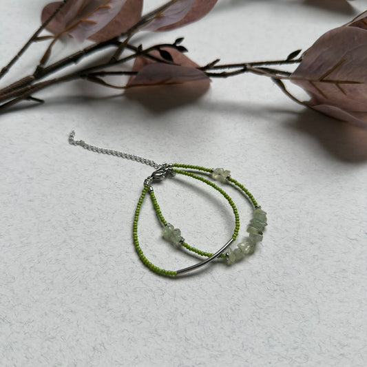 NUAR | Natural Prehnite Artisan Bracelet