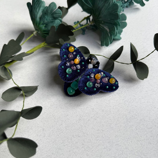 NUAR | Velvet Butterfly Artisan Brooch
