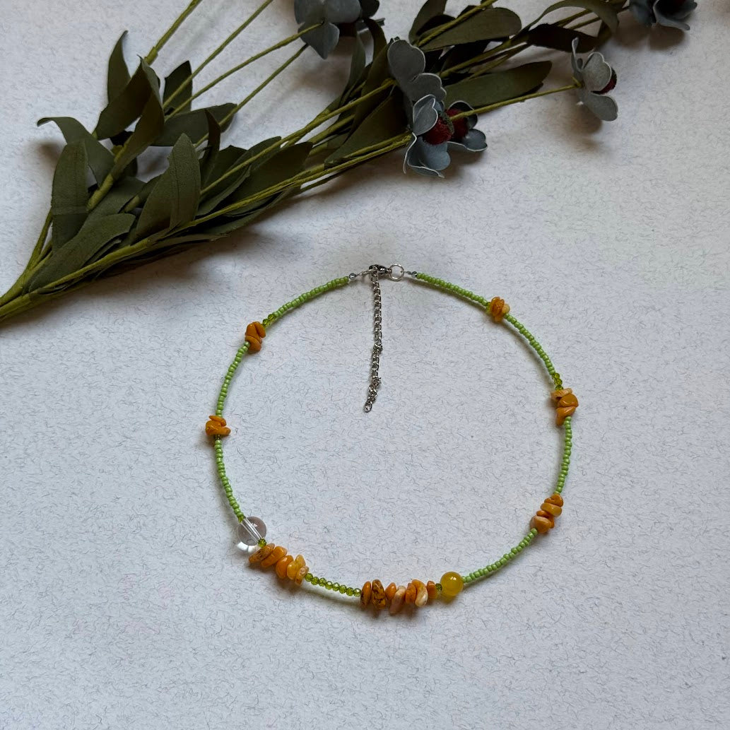 NUAR | Red Coral & Crystal (Czech Beads)